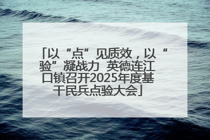 以“点”见质效，以“验”凝战力  英德连江口镇召开2025年度基干民兵点验大会