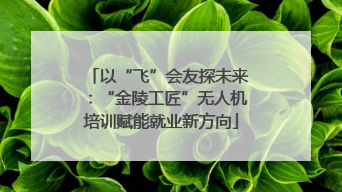以“飞”会友探未来：“金陵工匠”无人机培训赋能就业新方向