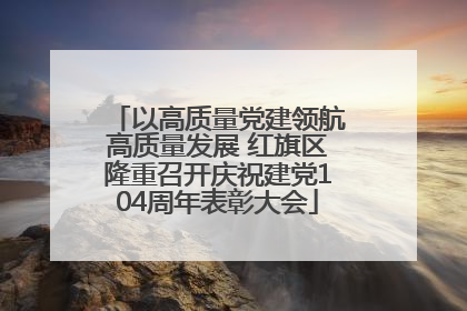 以高质量党建领航高质量发展 红旗区隆重召开庆祝建党104周年表彰大会