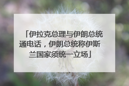 伊拉克总理与伊朗总统通电话，伊朗总统称伊斯兰国家须统一立场