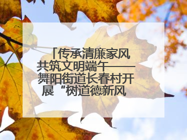 传承清廉家风 共筑文明端午——舞阳街道长春村开展“树道德新风 扬端午文化”主题活动
