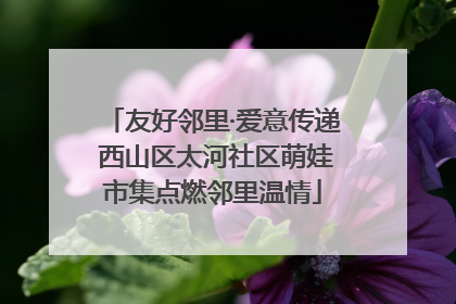 友好邻里·爱意传递 西山区太河社区萌娃市集点燃邻里温情