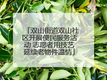 双山街道双山社区开展便民服务活动 志愿者用技艺延续老物件温情