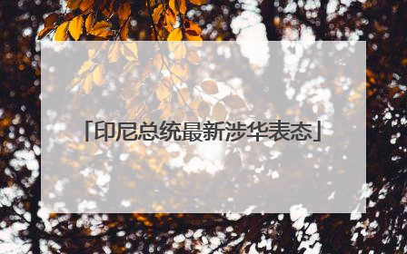 印尼总统最新涉华表态