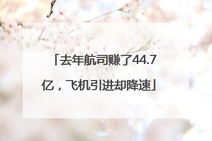 去年航司赚了44.7亿，飞机引进却降速
