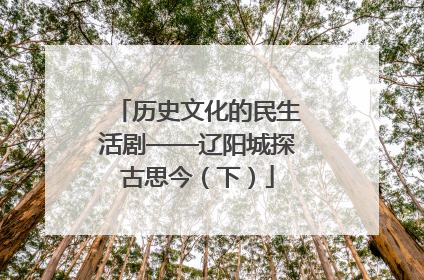 历史文化的民生活剧——辽阳城探古思今（下）