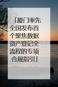 厦门率先全国发布首个聚焦数据资产登记全流程的专项合规指引