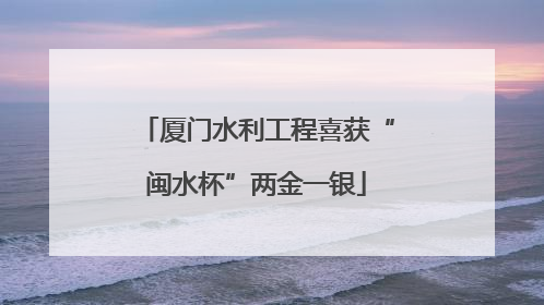 厦门水利工程喜获“闽水杯”两金一银