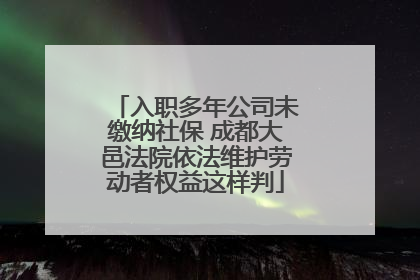 入职多年公司未缴纳社保 成都大邑法院依法维护劳动者权益这样判