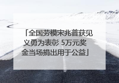 全国劳模宋兆普获见义勇为表彰 5万元奖金当场捐出用于公益
