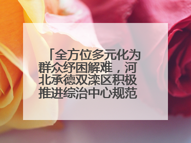 全方位多元化为群众纾困解难，河北承德双滦区积极推进综治中心规范化建设