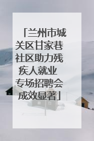 兰州市城关区甘家巷社区助力残疾人就业 专场招聘会成效显著