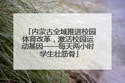 内蒙古全域推进校园体育改革，激活校园运动基因——每天两小时 学生壮筋骨