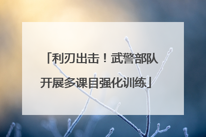 利刃出击！武警部队开展多课目强化训练