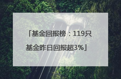 基金回报榜：119只基金昨日回报超3%