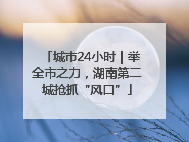 城市24小时｜举全市之力，湖南第二城抢抓“风口”