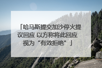 哈马斯提交加沙停火提议回应 以方称将此回应视为“有效拒绝”