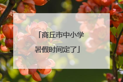 商丘市中小学暑假时间定了