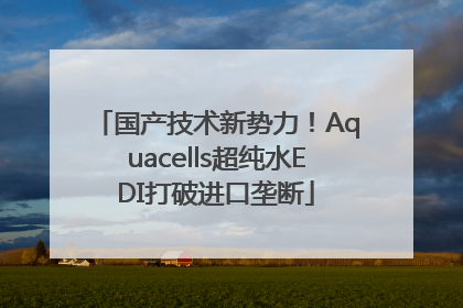 国产技术新势力！Aquacells超纯水EDI打破进口垄断