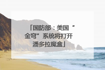 国防部：美国“金穹”系统将打开潘多拉魔盒
