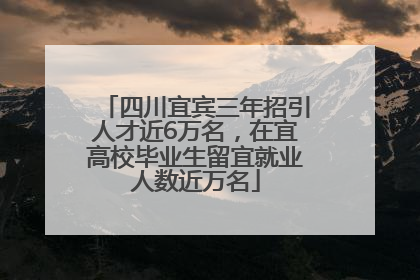 四川宜宾三年招引人才近6万名，在宜高校毕业生留宜就业人数近万名