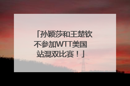 孙颖莎和王楚钦不参加WTT美国站混双比赛！