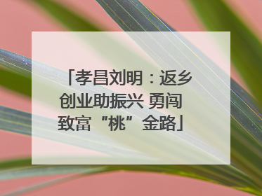 孝昌刘明：返乡创业助振兴 勇闯致富“桃”金路