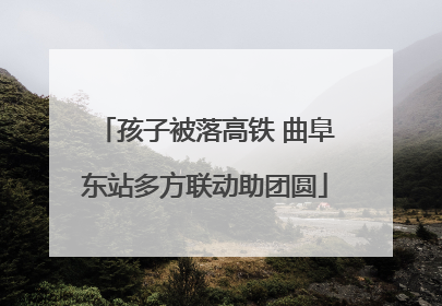 孩子被落高铁 曲阜东站多方联动助团圆