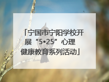 宁国市宁阳学校开展“5•25”心理健康教育系列活动