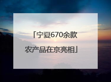 宁夏670余款农产品在京亮相