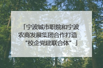 宁波城市职院和宁波农商发展集团合作打造“校企党建联合体”