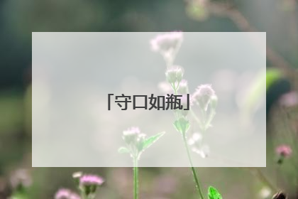 守口如瓶