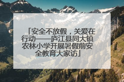 安全不放假，关爱在行动——庐江县同大镇农林小学开展暑假前安全教育大家访