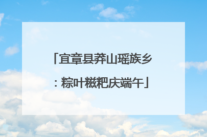 宜章县莽山瑶族乡：粽叶糍粑庆端午