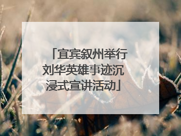 宜宾叙州举行刘华英雄事迹沉浸式宣讲活动