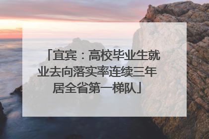 宜宾：高校毕业生就业去向落实率连续三年居全省第一梯队