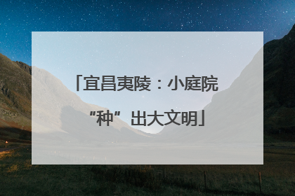 宜昌夷陵：小庭院“种”出大文明