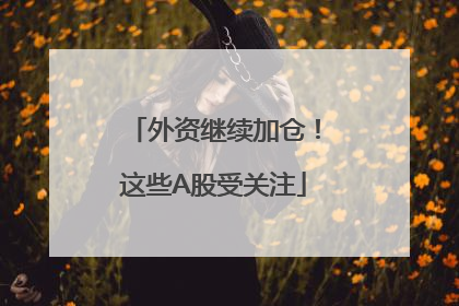 外资继续加仓！这些A股受关注