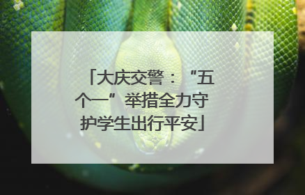 大庆交警：“五个一”举措全力守护学生出行平安