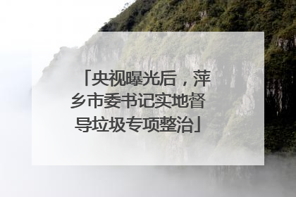 央视曝光后，萍乡市委书记实地督导垃圾专项整治