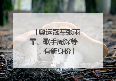奥运冠军张雨霏、歌手周深等，有新身份