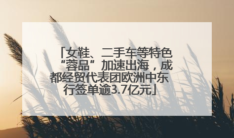 女鞋、二手车等特色“蓉品”加速出海，成都经贸代表团欧洲中东行签单逾3.7亿元