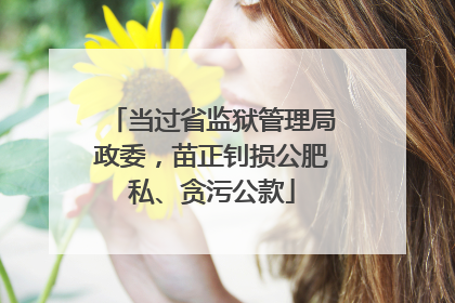 当过省监狱管理局政委，苗正钊损公肥私、贪污公款