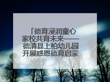 德育浸润童心 家校共育未来——德清县上柏幼儿园开展感恩德育启蒙讲座活动