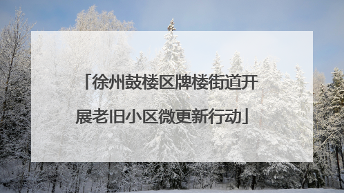 徐州鼓楼区牌楼街道开展老旧小区微更新行动