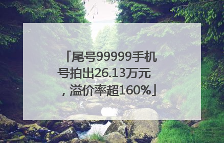 尾号99999手机号拍出26.13万元，溢价率超160%