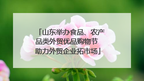 山东举办食品、农产品类外贸优品购物节 助力外贸企业拓市场
