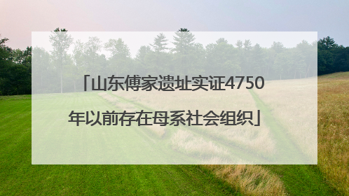 山东傅家遗址实证4750年以前存在母系社会组织