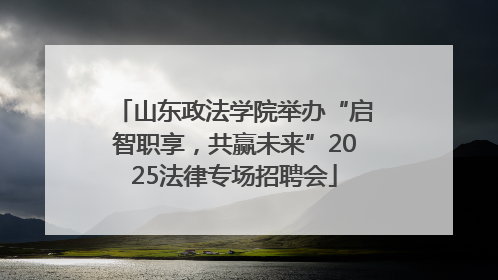 山东政法学院举办“启智职享，共赢未来”2025法律专场招聘会