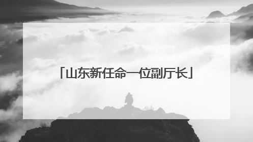 山东新任命一位副厅长